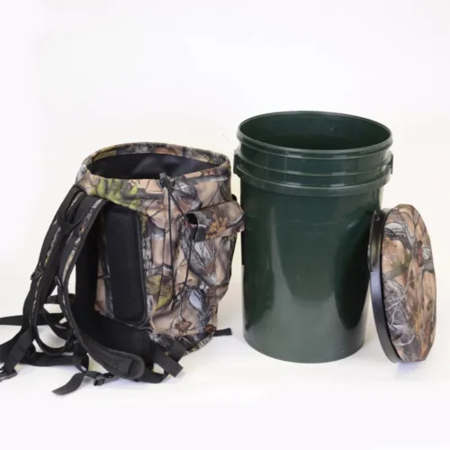 Tabouret-seau pivotant camouflage rembourré 25L rangement 45x30cm – Image 3