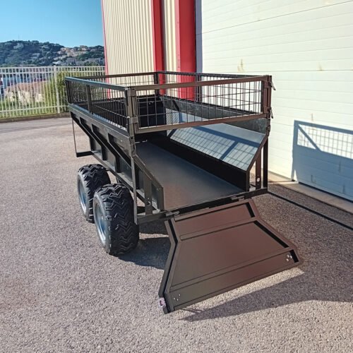 Remorque Benne Basculante Manuelle 2 Essieux (PTC 1200 kg) OCCASION