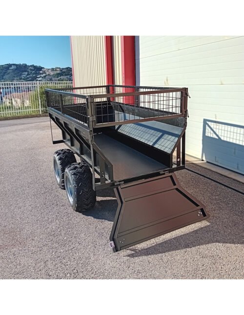 Remorque Benne Basculante Manuelle 2 Essieux (PTC 1200 kg) OCCASION