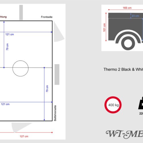 Remorque WT-Metall Thermo 2 avec toit de rangement