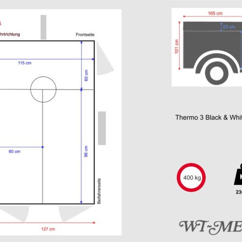 Remorque WT-Metall Thermo 3 avec toit de rangement