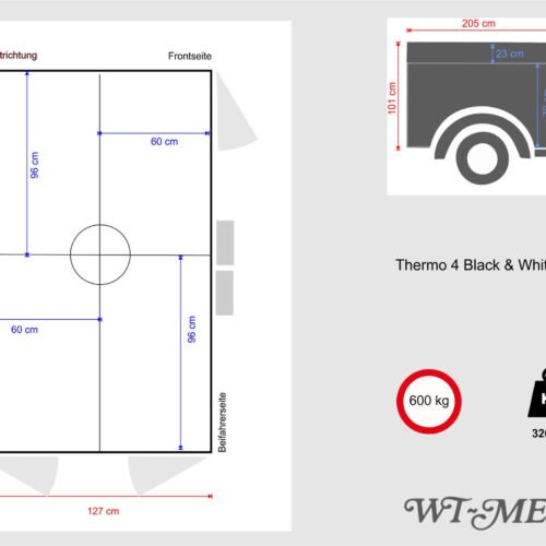 Remorque Tandem WT-Metall Thermo 4 avec toit de rangement