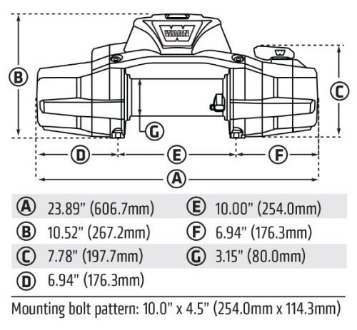 Treuil WARN ZEON XD 10 – 4.5 Tonnes (12V) – Corde Synthétique 30m
